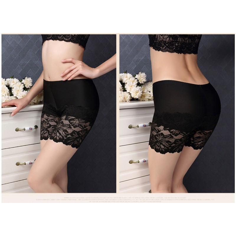Besiūliai apatiniai šortai Moteriški Rose Lace Safety Trumpos kelnės po sijonu aukštu juosmeniu Didelio dydžio bokserinės kelnaitės