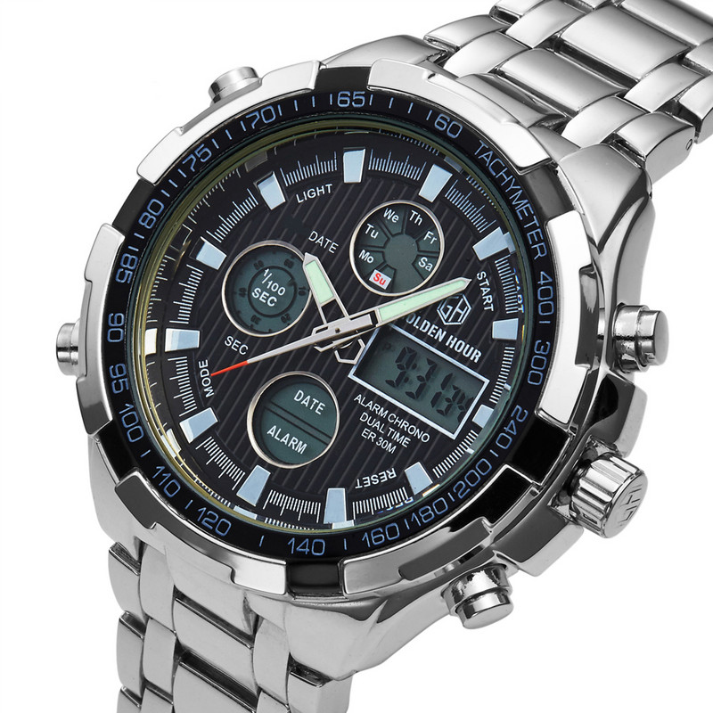 Kuulus luksuslik tippbrändi meeste sõjaline spordikell meeste LED-analoog-digitaalkell Army roostevabast terasest kvartskell Relogio Masculino kingitus