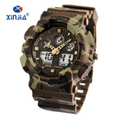 XINJIA Brand Style Japan Movement Military Shock Resistant Ψηφιακά Ρολόγια Στρατού Καμουφλάζ Αθλητικά Ανδρικά LCD Αδιάβροχα εξωτερικού χώρου