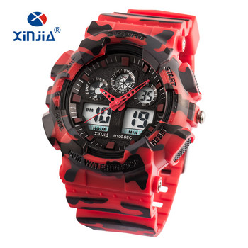 XINJIA Brand Style Japan Movement Military Shock Resistant Ψηφιακά Ρολόγια Στρατού Καμουφλάζ Αθλητικά Ανδρικά LCD Αδιάβροχα εξωτερικού χώρου