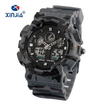 XINJIA Brand Style Japan Movement Military Shock Resistant Ψηφιακά Ρολόγια Στρατού Καμουφλάζ Αθλητικά Ανδρικά LCD Αδιάβροχα εξωτερικού χώρου