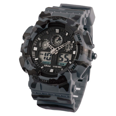 XINJIA Brand Style Japan Movement Military Shock Resistant Ψηφιακά Ρολόγια Στρατού Καμουφλάζ Αθλητικά Ανδρικά LCD Αδιάβροχα εξωτερικού χώρου