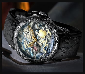 Ανδρικά ρολόγια Fashion BIDEN Ανδρικά ρολόγια Dragon Design Ρολόι χαλαζία Αδιάβροχο αθλητικό ρολόι χειρός με λουράκι σιλικόνης Ανδρικό ρολόι Relogio Masculino