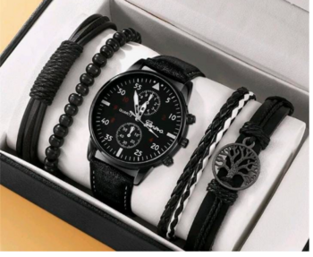 Висококачествен комплект мъжки гривни Simpl Модни часовници за момчета Бизнес ръчни часовници 4 бр. Подарък с кутия за мъже