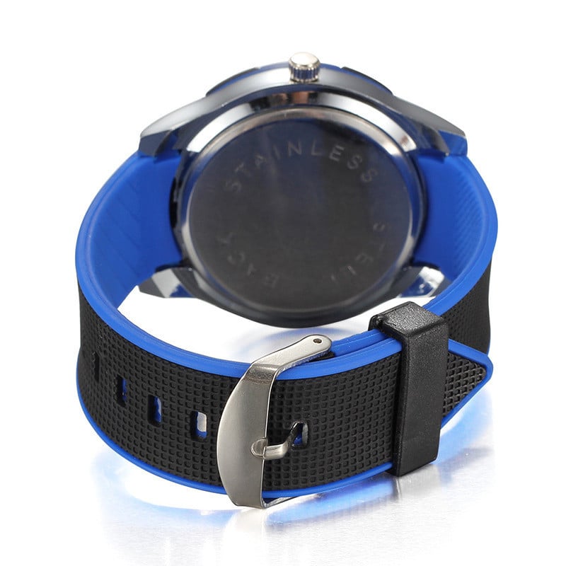 Nauji stilingi vyriški laikrodžiai sportiniai kasdieniai dideli ciferblatai Analoginis kvarcinis rankinis laikrodis silikoninė apyrankė Klasikinė mėlyna vyriška laikrodis reloj hombre