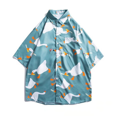 2022 m. vasaros vyriški marškiniai Korano mados Harajuku marškiniai trumpomis rankovėmis Vyriški laisvalaikio vyriški drabužiai Trend Streetwear Animaciniai marškinėliai Vyriški