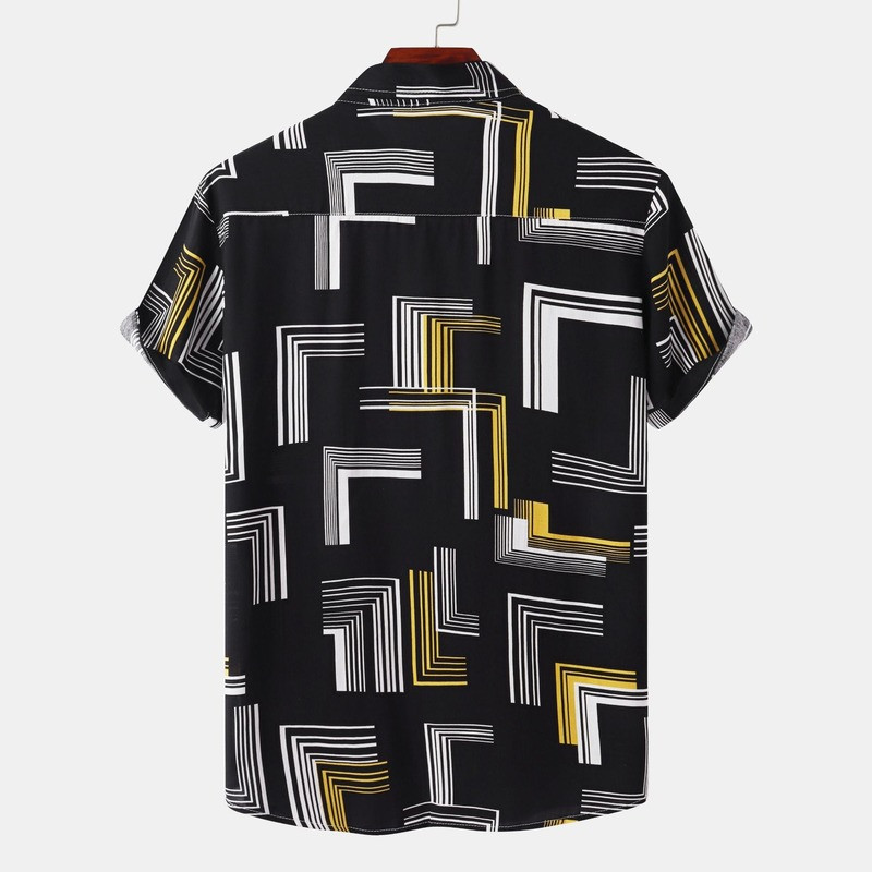 Visvairāk pārdotais produkts 2022. gada vasarā Jauni vīriešu ikdienas krekli ar īsām piedurknēm ziedu krekli Modes krekli ar atloku pogas Topi Vīriešu apģērbi