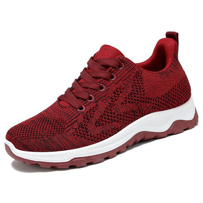 Jaunas pavasara sieta kedas sievietēm 2022. gada modes elpojošas sieviešu apavi ar biezu zoli, mušu austām mežģīnēm, sieviešu vulkanizēti apavi