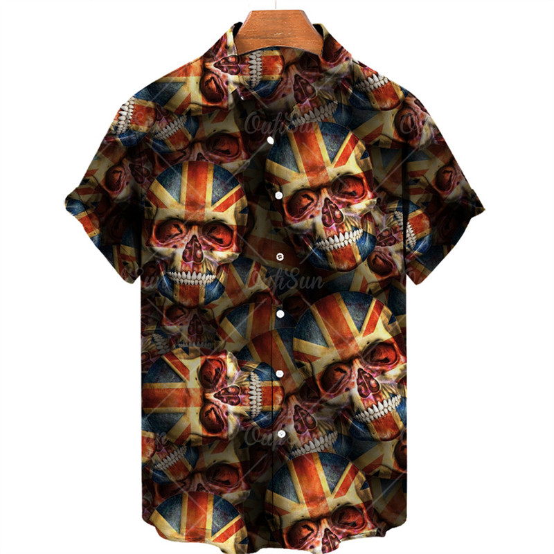 2022. gada Havaju salu vīriešu krekls ar Amerikas karoga apdruku, vasaras ikdienas modes krekls ar īsām piedurknēm, moderns, stilīgs, vienrindu tops 5 XL