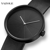 YAZOLE minimalistinis vyriškos mados itin ploni laikrodžiai Paprasti vyriški verslo odiniai kvarciniai laikrodžiai Relogio Masculino kol saati