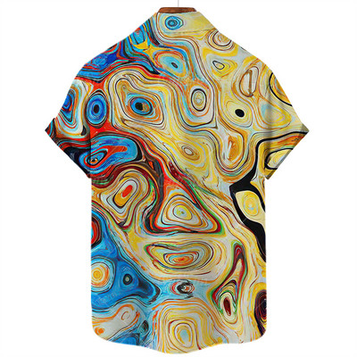 2022 m. šauni, plona, kvėpuojanti apykakle trumpomis rankovėmis marškinėliai, dažantys grafitį, laisvalaikio Harajuku vasaros vyriški havajietiški Shi