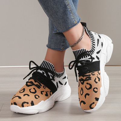 2023. Ženske sportske cipele na vezanje Pletene ženske vulkanizirane cipele Ljetne mrežaste prozračne ženske tenisice Sportske ležerne cipele