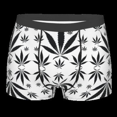 Levelek Gyommintás Férfi Fehérnemű Alsónadrág Lélegző Bugyi Férfi Fehérnemű Rövidnadrág Boxer Alsónadrág Poliészter mintás férfi