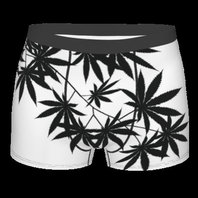 Levelek Gyommintás Férfi Fehérnemű Alsónadrág Lélegző Bugyi Férfi Fehérnemű Rövidnadrág Boxer Alsónadrág Poliészter mintás férfi