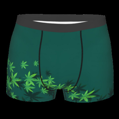 Levelek Gyommintás Férfi Fehérnemű Alsónadrág Lélegző Bugyi Férfi Fehérnemű Rövidnadrág Boxer Alsónadrág Poliészter mintás férfi