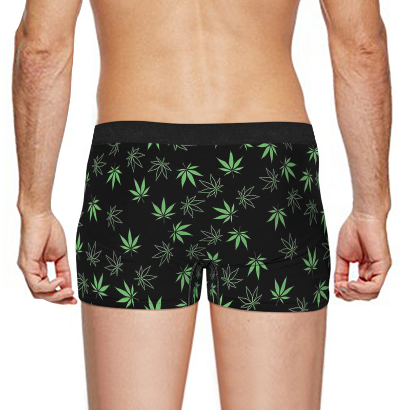 Levelek Gyommintás Férfi Fehérnemű Alsónadrág Lélegző Bugyi Férfi Fehérnemű Rövidnadrág Boxer Alsónadrág Poliészter mintás férfi