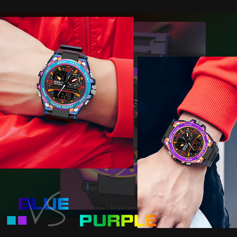 SANDA 2023 luxus férfi karórák sport katonai karóra többszínű 50M vízálló kvarc óra férfiaknak óra Relogio Masculino