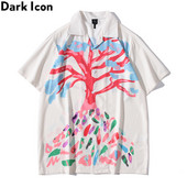 Tumša ikona Big Tree Polo Krekls Vīriešu Vintage Street Vīriešu Havaju Krekli Vasaras Vīriešu Blūzes Tops