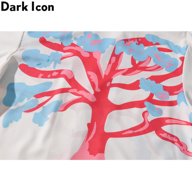 Tumša ikona Big Tree Polo Krekls Vīriešu Vintage Street Vīriešu Havaju Krekli Vasaras Vīriešu Blūzes Tops