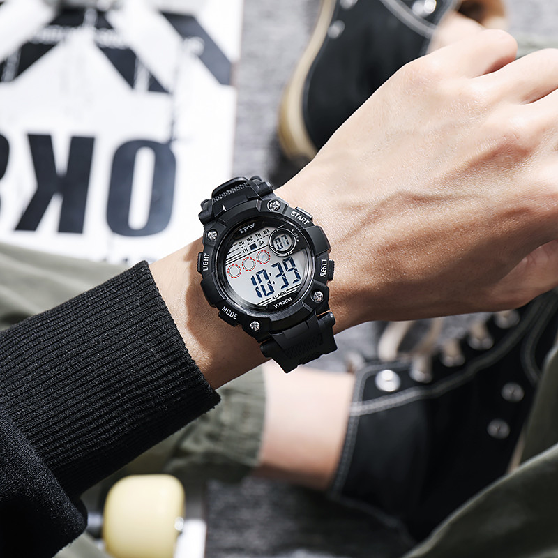 Maratoni digitaalsed kellad kronograafi taimer LED-taustavalgus 3ATM veekindel sport