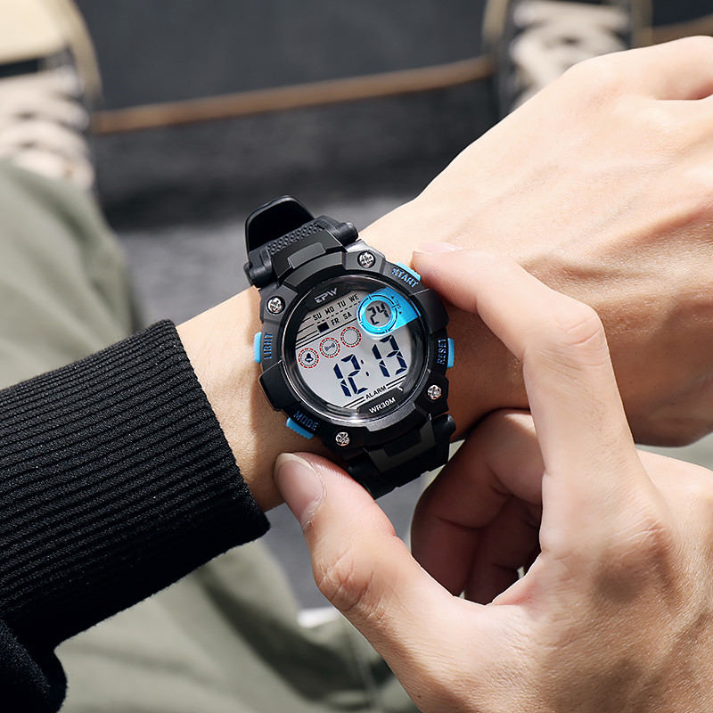 Maratoni digitaalsed kellad kronograafi taimer LED-taustavalgus 3ATM veekindel sport