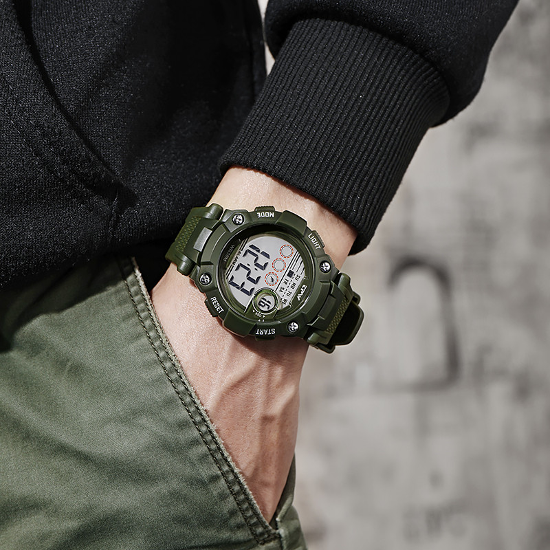 Maratoni digitaalsed kellad kronograafi taimer LED-taustavalgus 3ATM veekindel sport