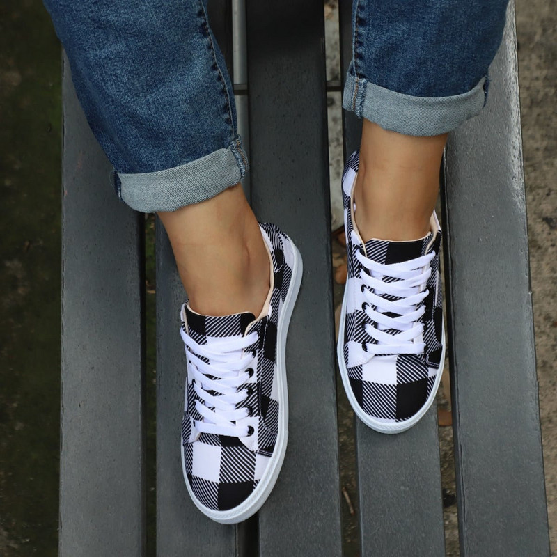 Γυναικεία παπούτσια 2023 νέα Lace Up casual παπούτσια γυναικεία flats Leopard loafers γυναικείες εσπαντρίγιες Plus size παπούτσια για γυναίκες