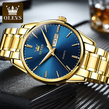 OLEVS 6898 мъжки кварцови часовници водоустойчив мъжки ръчен часовник от неръждаема стомана мъжки часовник модни светещи луксозни златни часовници за мъже