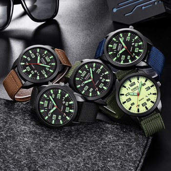 Часовник XINEW Мъжки военни армейски часовници Модни зелени платнени ленти Автоматична дата Кварцови ръчни часовници Мъжки Relogio Masculino reloj hombre
