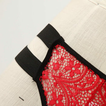 Σέξι διαφανές λουλουδένιο σετ πιτζάμες εσώρουχα με ψηλόμεσο σουτιέν και εσώρουχο νυχτικά δύο τεμάχια γυναικεία δερμάτινα εσώρουχα