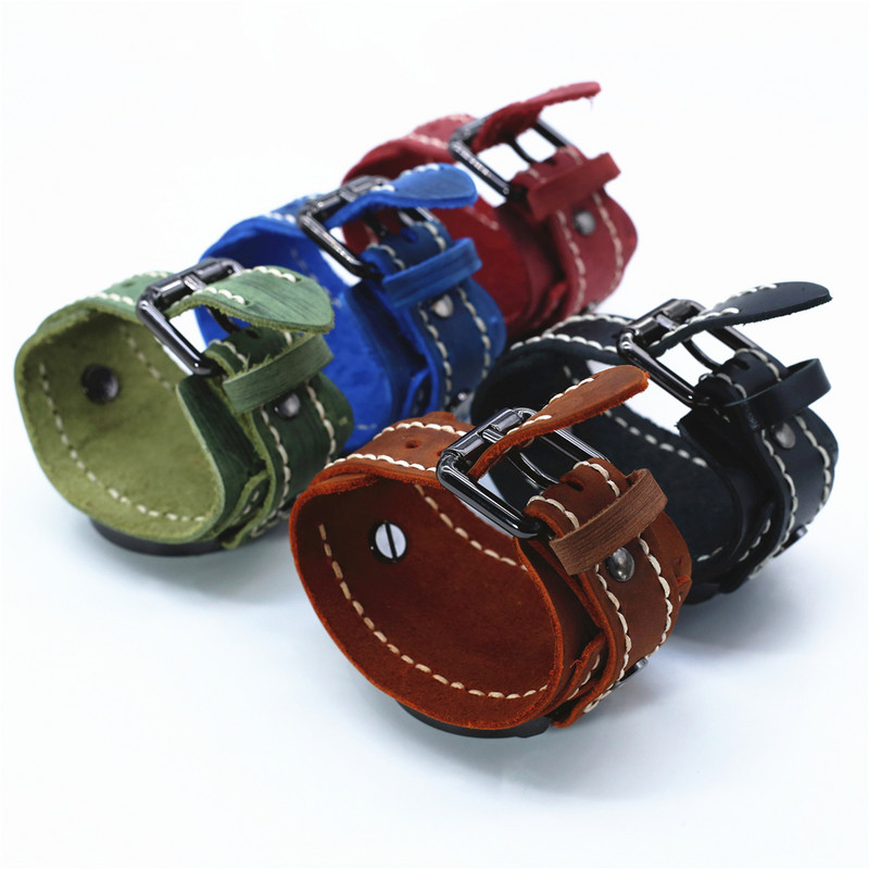 Új punk elektronikus mutató óra karkötő férfi barna fekete széles valódi bőr övszíj karkötők Homme férfi ékszerek