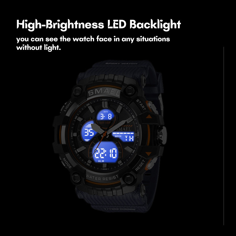 SMAEL férfi karórák vízálló férfi sportóra 2023 új divat vízálló digitális sport stopperóra 8079