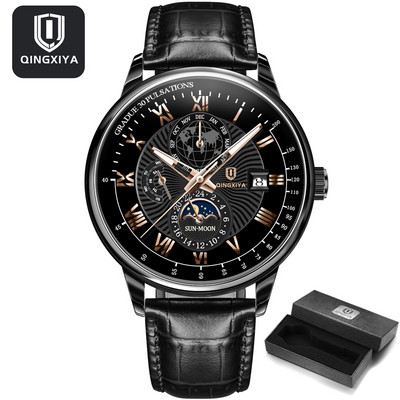 Madingi vyriški laikrodžiai Populiariausi prekės ženklo prabangūs mažo ciferblato dekoravimo data kvarcinis laikrodis vandeniui atsparus švytintis odinis sportinis vyriškas rankinis laikrodis