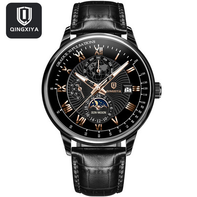 Madingi vyriški laikrodžiai Populiariausi prekės ženklo prabangūs mažo ciferblato dekoravimo data kvarcinis laikrodis vandeniui atsparus švytintis odinis sportinis vyriškas rankinis laikrodis