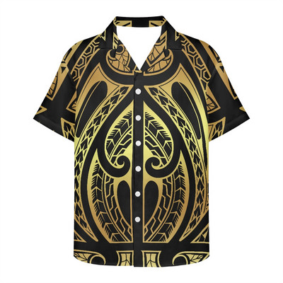 Didelio dydžio marškinėliai trumpomis rankovėmis Viking Clothing Vintage Polinezijos gėlių raštais Tribal Island Top laisvi per dideli marškinėliai