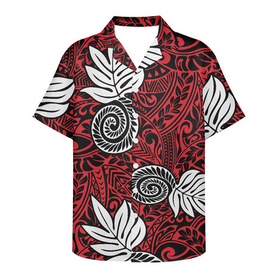 Didelio dydžio marškinėliai trumpomis rankovėmis Viking Clothing Vintage Polinezijos gėlių raštais Tribal Island Top laisvi per dideli marškinėliai