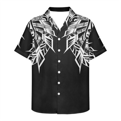 Didelio dydžio marškinėliai trumpomis rankovėmis Viking Clothing Vintage Polinezijos gėlių raštais Tribal Island Top laisvi per dideli marškinėliai