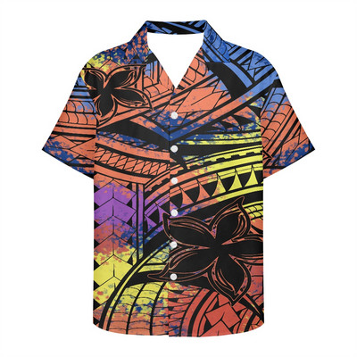 Didelio dydžio marškinėliai trumpomis rankovėmis Viking Clothing Vintage Polinezijos gėlių raštais Tribal Island Top laisvi per dideli marškinėliai