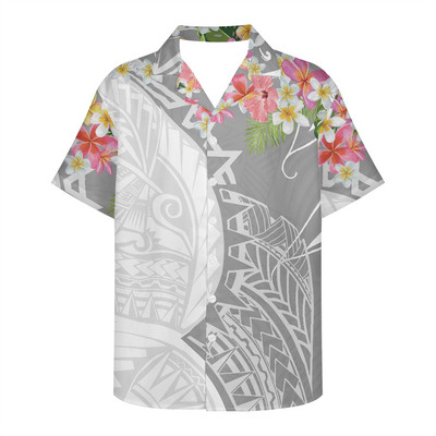 Didelio dydžio marškinėliai trumpomis rankovėmis Viking Clothing Vintage Polinezijos gėlių raštais Tribal Island Top laisvi per dideli marškinėliai