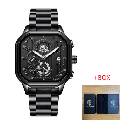 POEDAGAR vīriešu pulkstenis Top zīmola luksusa sporta kvarca vīriešu pulksteņi Pilna tērauda ūdensizturīgs hronogrāfa rokas pulkstenis Relogio Masculino