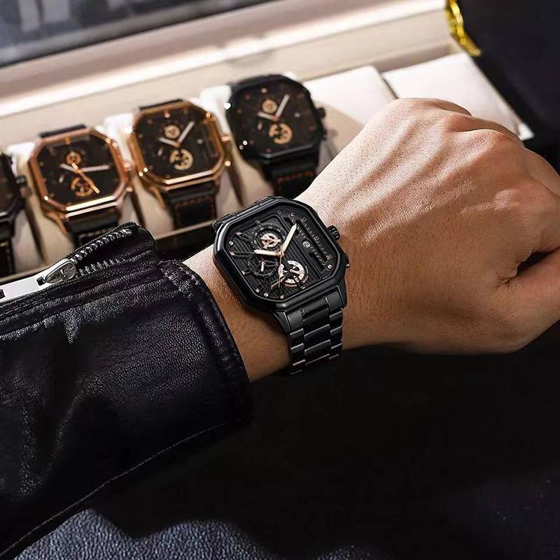 POEDAGAR vīriešu pulkstenis Top zīmola luksusa sporta kvarca vīriešu pulksteņi Pilna tērauda ūdensizturīgs hronogrāfa rokas pulkstenis Relogio Masculino