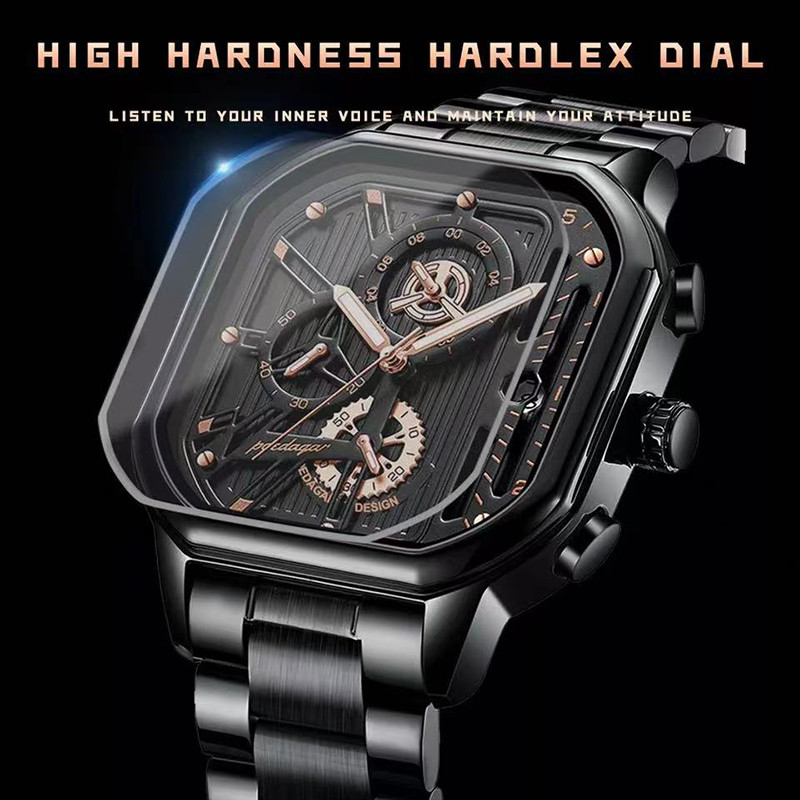 POEDAGAR vīriešu pulkstenis Top zīmola luksusa sporta kvarca vīriešu pulksteņi Pilna tērauda ūdensizturīgs hronogrāfa rokas pulkstenis Relogio Masculino