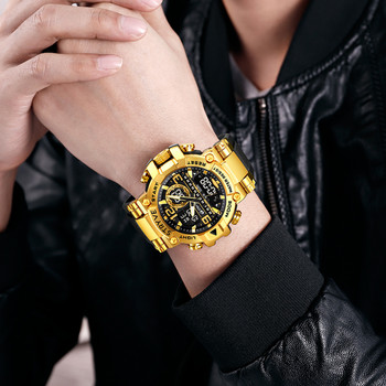 Нов часовник STRYVE за мъжки цифрово-аналогов календар с двойно движение Светещи водоустойчиви часовници Моден спортен мъжки часовник 8025