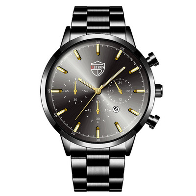 Zīmola luksusa sudraba nerūsējošā tērauda kvarca vīriešu pulksteņi vīriešu modes ādas kalendārs sporta rokas pulkstenis vīriešu gaismas pulkstenis