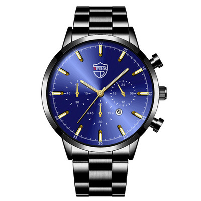 Zīmola luksusa sudraba nerūsējošā tērauda kvarca vīriešu pulksteņi vīriešu modes ādas kalendārs sporta rokas pulkstenis vīriešu gaismas pulkstenis