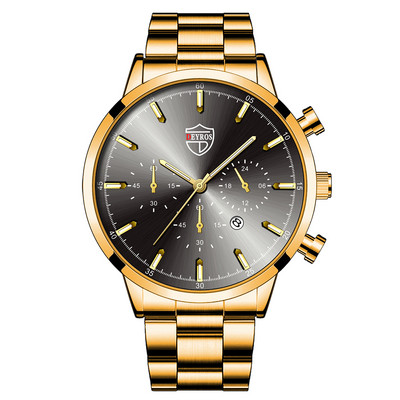 Zīmola luksusa sudraba nerūsējošā tērauda kvarca vīriešu pulksteņi vīriešu modes ādas kalendārs sporta rokas pulkstenis vīriešu gaismas pulkstenis