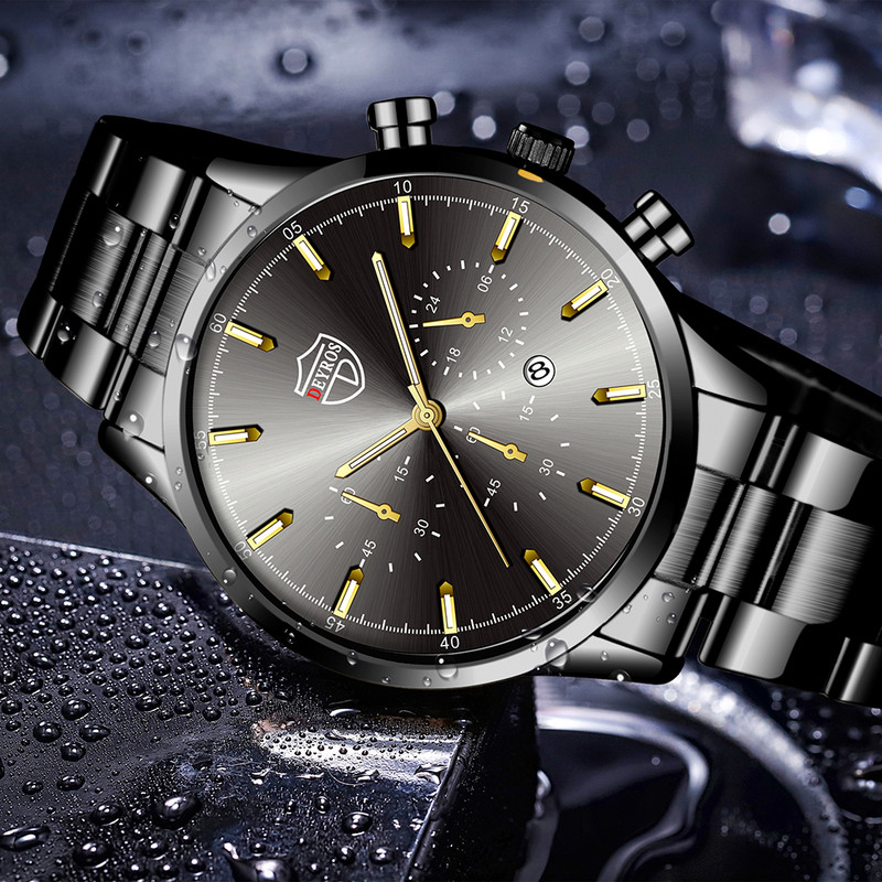 Zīmola luksusa sudraba nerūsējošā tērauda kvarca vīriešu pulksteņi vīriešu modes ādas kalendārs sporta rokas pulkstenis vīriešu gaismas pulkstenis