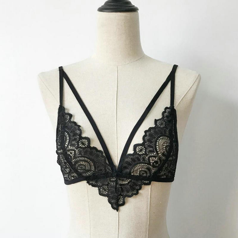 Besiūlės minkštos liemenėlės moterims plonu dirželiu, belaidžiu liemenėlėmis liemenėlėmis be nugaros, patogus apatinis trikotažas Bralette seksualus apatinis trikotažas