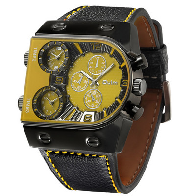 Ανδρικά ρολόγια Multi-Time Zone Ανδρικά ρολόγια Casual Quartz Αθλητικό ρολόι χειρός Ρολόι με δερμάτινο λουράκι Στρατιωτικό ανδρικό relogio masculino