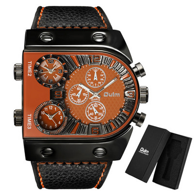 Ανδρικά ρολόγια Multi-Time Zone Ανδρικά ρολόγια Casual Quartz Αθλητικό ρολόι χειρός Ρολόι με δερμάτινο λουράκι Στρατιωτικό ανδρικό relogio masculino